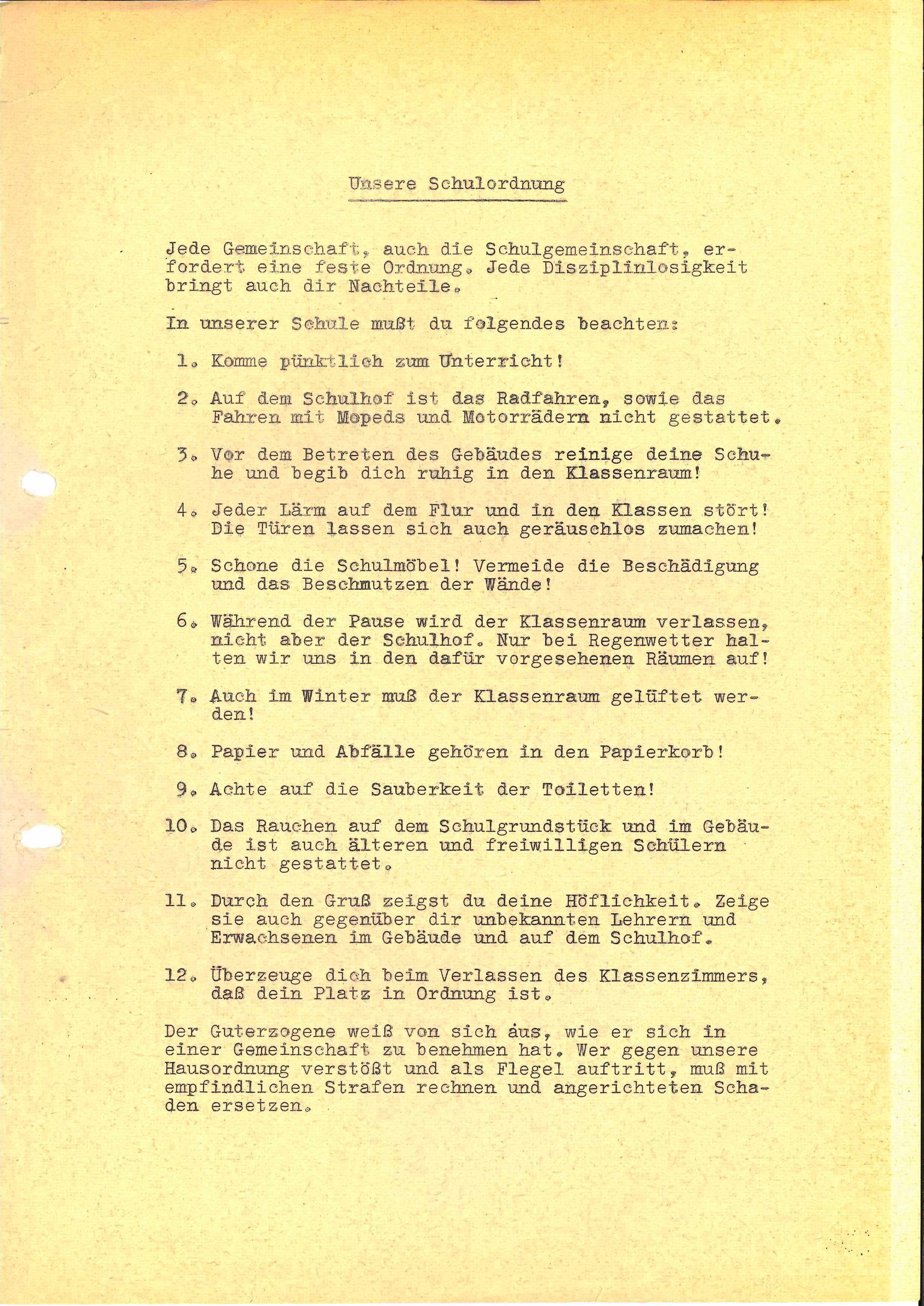 Abbildung der Schulordnung Abbildung der Schulordnung